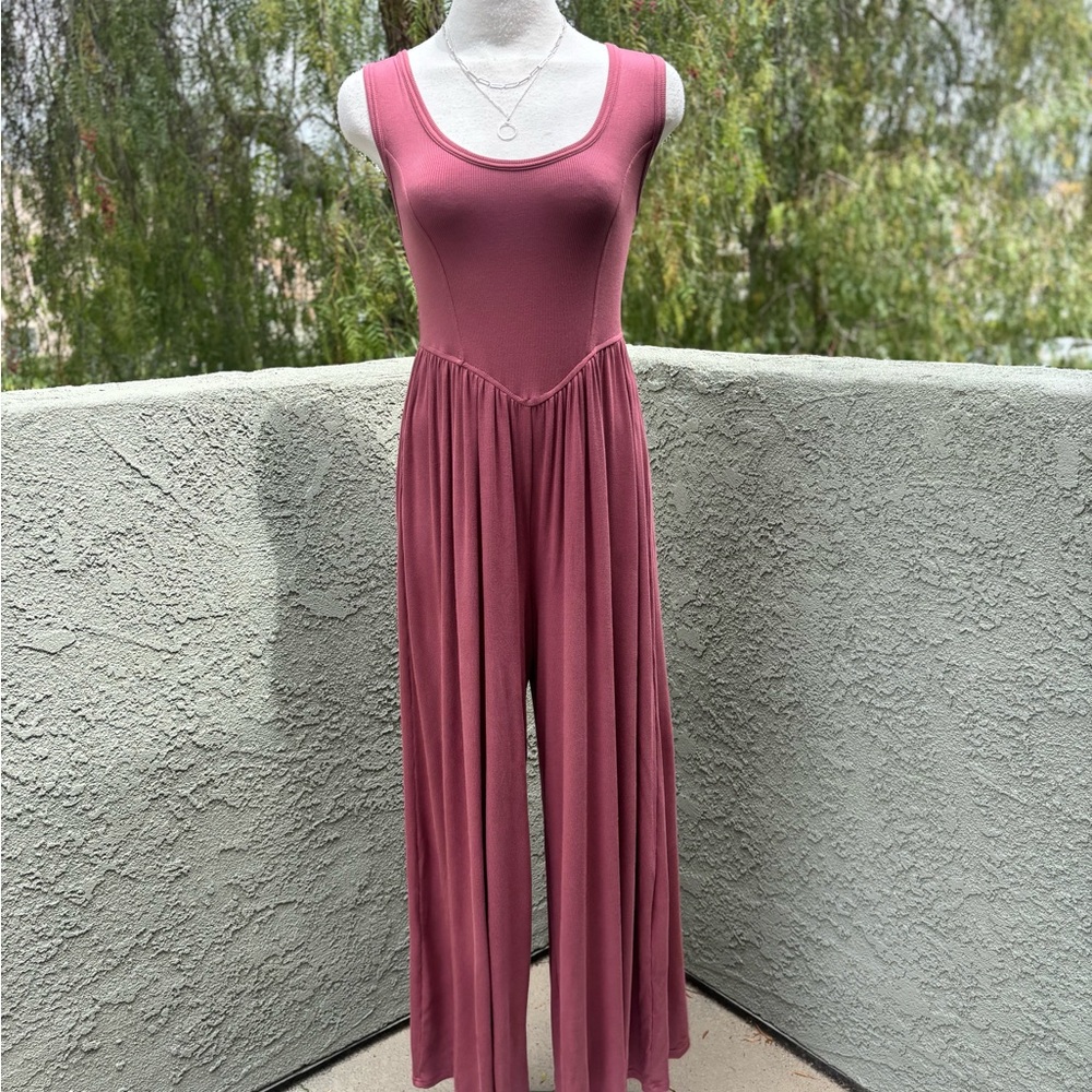 Casual Mauve Sleeveless Jumpsuit